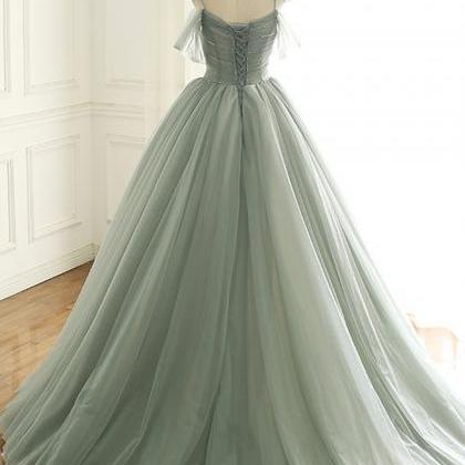 Elegant Tulle Long Prom Gown Formal Dress