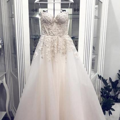 A Line Sweetheart Neck Lace Prom Dress Evening..