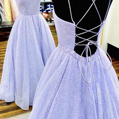 Purple Tulle Long Prom Dress Purple Evening Dress