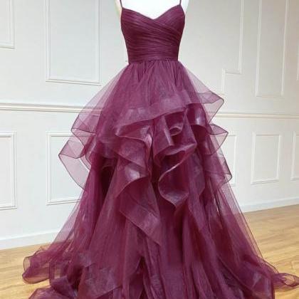 Stylish Tulle Long A Line Prom Gown Formal Dress