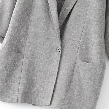 Fashionable Cotton And Linen Two-piece Suit