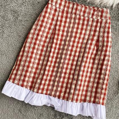 Lovely Breathable Plaid Top + Skirt