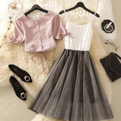 Cute two pieces dress summer dress