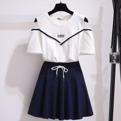 Cute T-shirt + Short Skirt Two-piece Suit