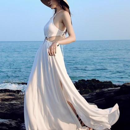 White Chiffon Long Dress 2026.Unique White Chiffon Long Dress Summer Dress on Luulla