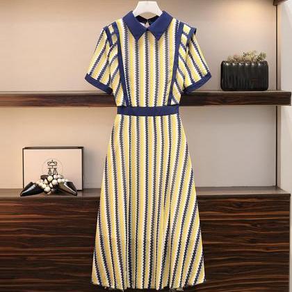 Stylish Chiffon Striped Dress Women's..