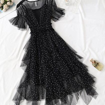 Girl Summer Dress A Line Tulle Dress With Sequins