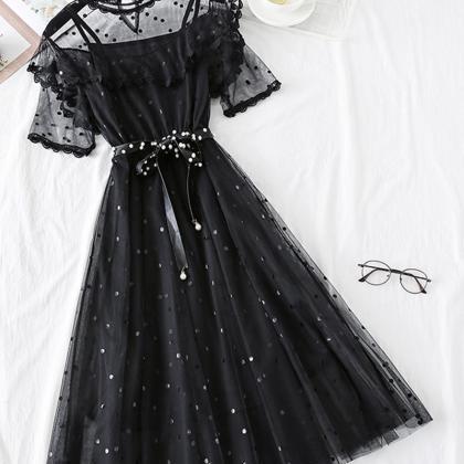 Cute Polka Dot Short Sleeve Dress Summer Dress