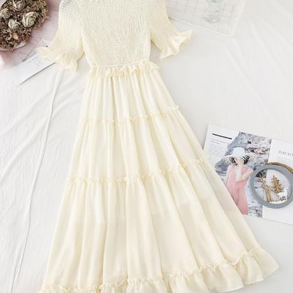A Line Short Sleeve Dress Summer Dress