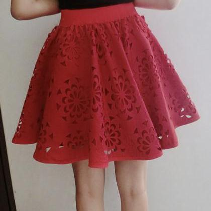 Cute A Line Skirt Red/black Skirt