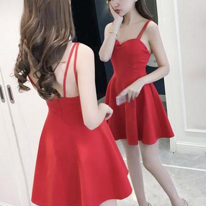 Simple A Line Sweetheart Neck Short Dress Party..