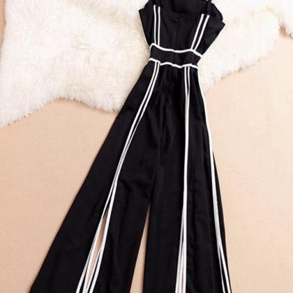 Fashionable black and white striped..