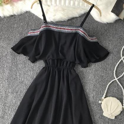 Cute A Line Soft Chiffon Dress Summer Dress
