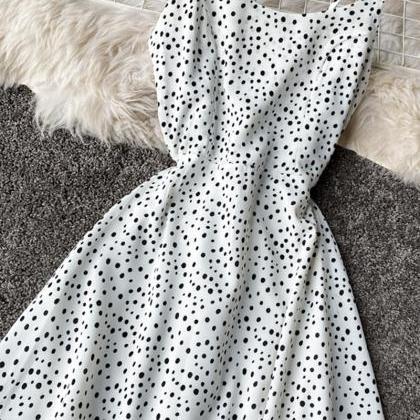Cute A Line Polka Dot Dress Summer Dress