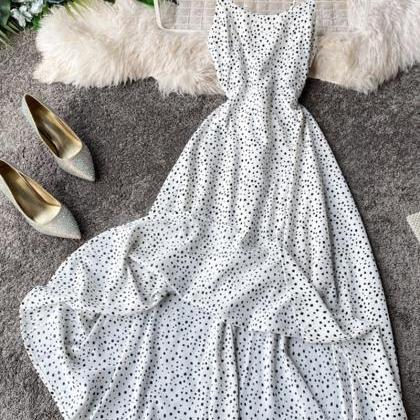 Cute A Line Polka Dot Dress Summer Dress