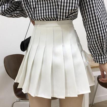 Cute A Line Side Bow Pleated Skirt