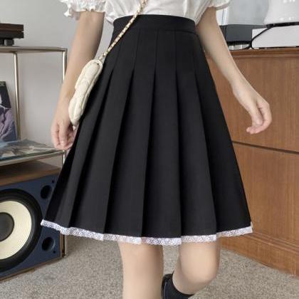 Black A line lace skirt