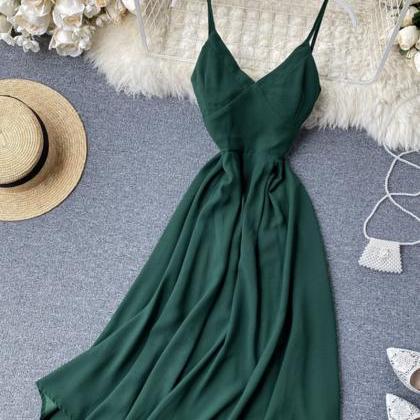 Stylish V Neck Backless Dress Summer Dress