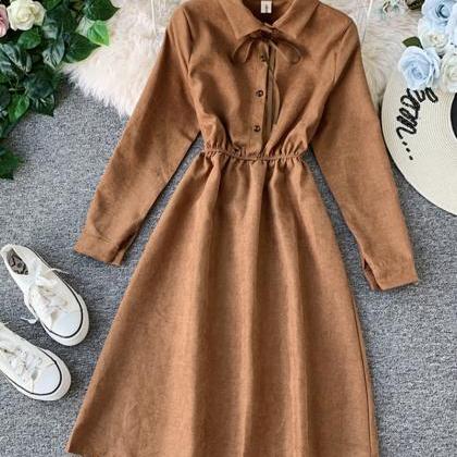 Cute A Line Long Sleeve Dress Autumn Clothing