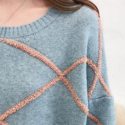 Cute Round Neck Sweater Long Sleeve Sweater