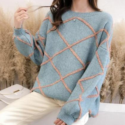 Cute Round Neck Sweater Long Sleeve Sweater