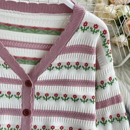 Sweet Cardigan Long Sleeve Sweater