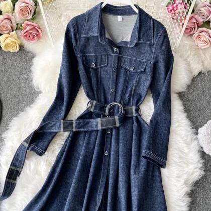 Unique Splicing Long Sleeve Dress Trench Coat
