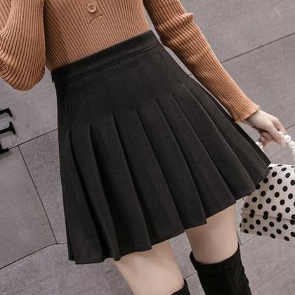 Cute A Line Pleated Skirt