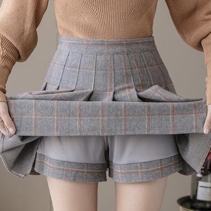 Cute A Line Plaid Short Skirt