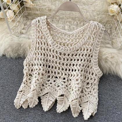 Fashionable Hollow Sweater Vest + Long Sleeve..