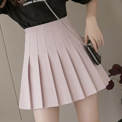 Lovely A line short pleated skirt