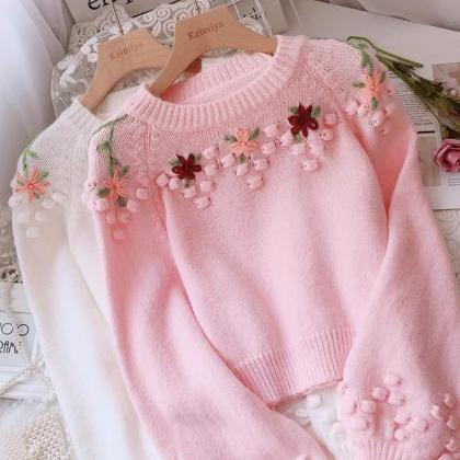 Sweet Flowers Long Sleeve Sweater