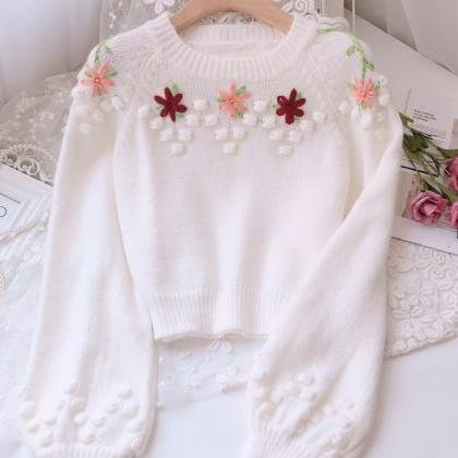 Sweet Flowers Long Sleeve Sweater
