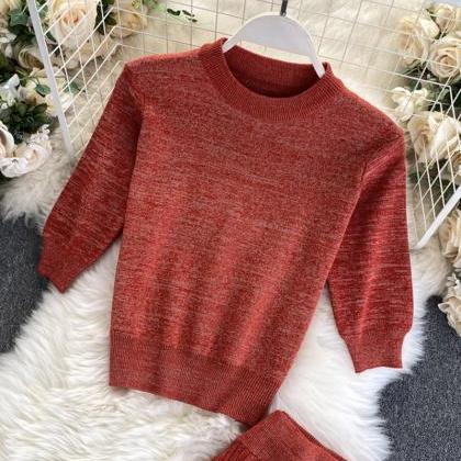 Stylish Knitted Sweater Two Pieces