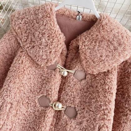 Cute Lamb Wool Coat