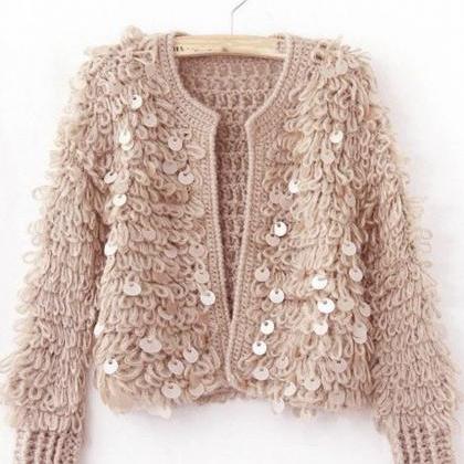 Stylish Sequin Cardigan Sweater