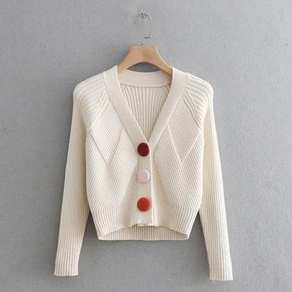 Sweater Simple Cardigan Long Sleeve Sweater
