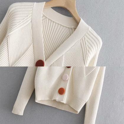 Sweater Simple Cardigan Long Sleeve Sweater