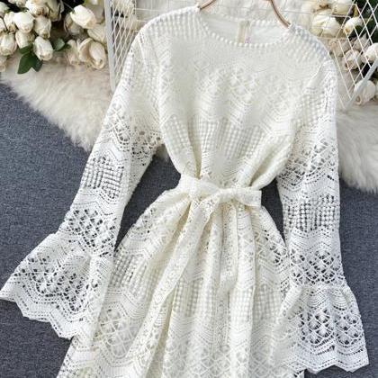 Cute Lace Long Sleeve Dress Lace Dress