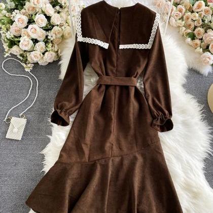 Cute A Line Long Sleeve Dress