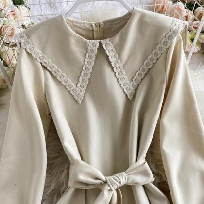 Cute A Line Long Sleeve Dress