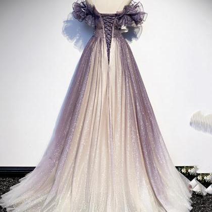 Shiny Tulle Sequins Long Ball Gown Dress Evening..