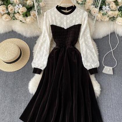 Cute A Line Stitching Dress
