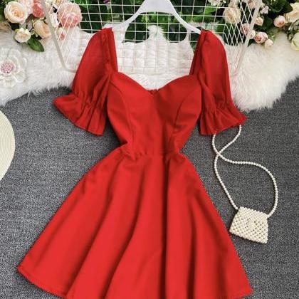 Cute A Line Mini Dress Fashion Dress