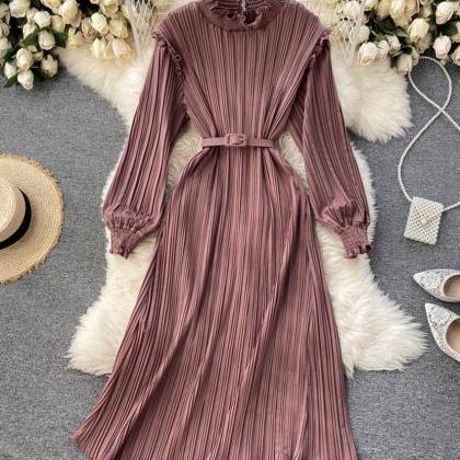 Simple A Line Long Sleeve Dress Fashion Dress