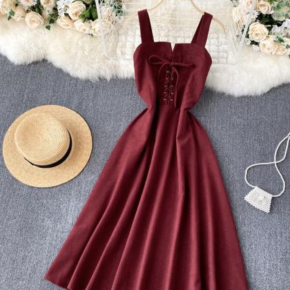 Cute A Line Lace Up Short Dress Fashion Dress