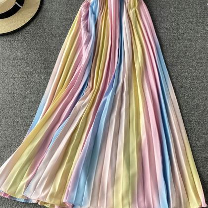 A Line Off Shoulder Dress Multi-color Dress
