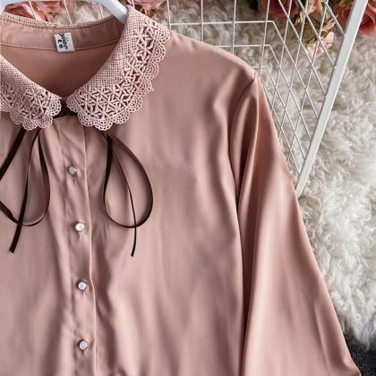Cute Lace Long Sleeve Shirt