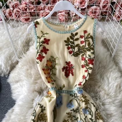 Cute A Line Embroidery Dress