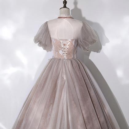 Cute A Line Tulle Long Prom Dress Sweet 16 Dress